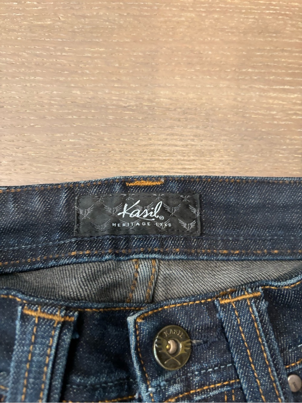 Y2K Vintage Kasil Custom Tailoring Low Rise Jeans Dark Wash - Picture 4 of 5